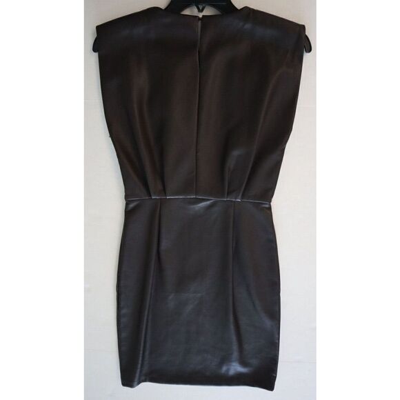 Bishop + Young Women's Sz XS Dark Chocolate Hayden Faux Leather Mini Dress $108 - Picture 11 of 11
